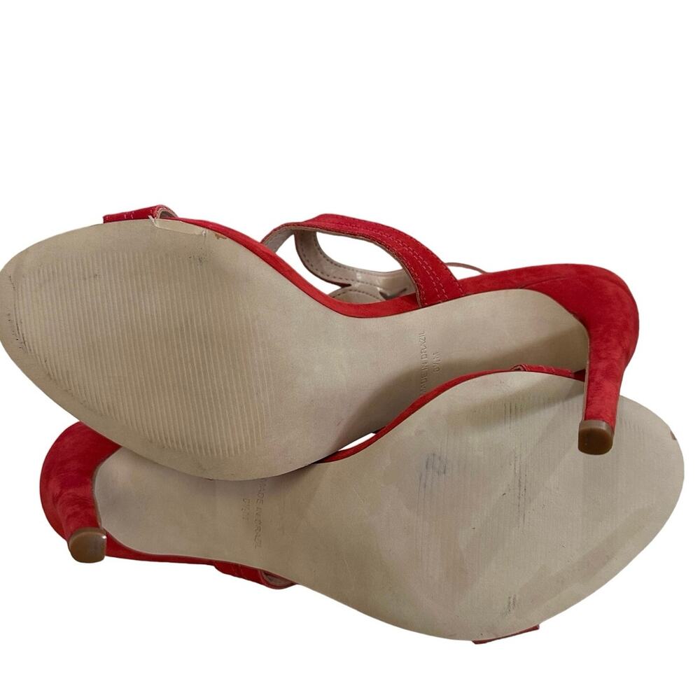 Steve Madden Sidney Red Suede‎ Strappy Heels Size 8.5 Made in Brazil - Picture 10 of 10